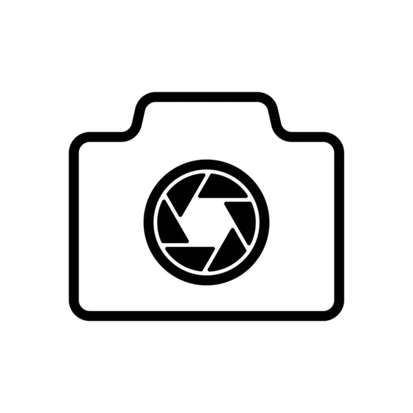 Photo Camera Linear Symbol Thin Outline Simple Icon — Stock Vector