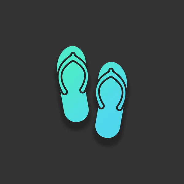 Stranden Tofflor Flip Flops Ikonen Färgglada Logo Koncept Med Mjuk — Stock vektor