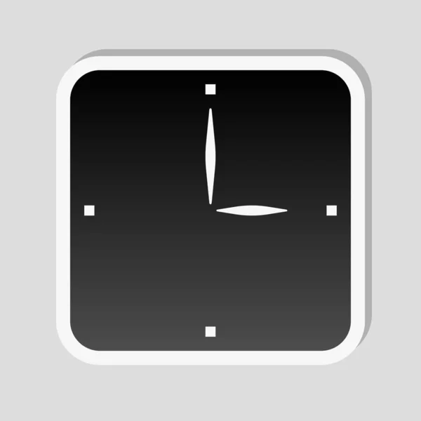 Icône Horloge Simple Style Autocollant Avec Bordure Blanche Ombre Simple — Image vectorielle