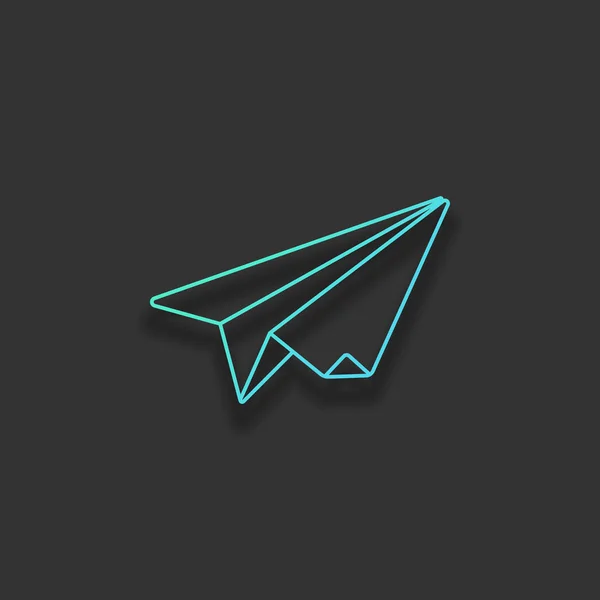 Avión Papel Planeador Origami Concepto Logotipo Colorido Con Sombra Suave — Vector de stock