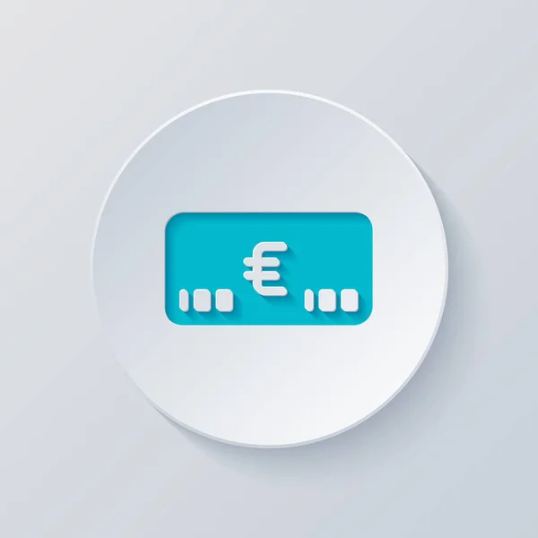 Peníze Voutcher Ikonu Karty Euro Řez Kruh Vrstvy Šedé Modré — Stockový vektor
