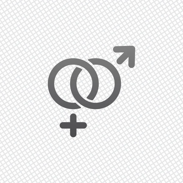 Gender Symbol Linear Symbol Simple Men Women Icon Grid Background — Stock Vector