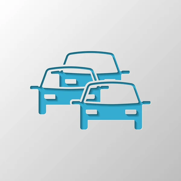 Icône Embouteillage Conception Papier Symbole Coupé Avec Ombre — Image vectorielle