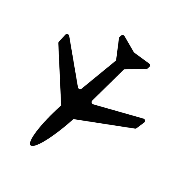 Flugzeug Symbol Schwarzes Symbol Auf Weißem Hintergrund — Stockvektor
