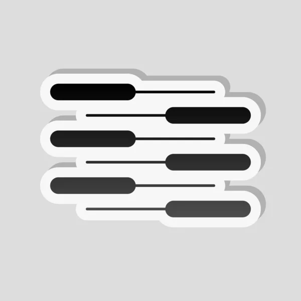 Значок Двойной Клавиатуры Дуэт Конкуренция Вертикальный Вид Стикер Белой Каймой — стоковый вектор
