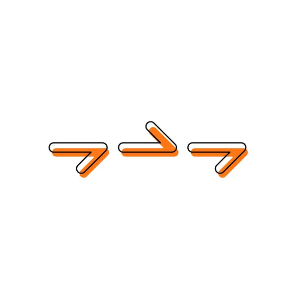 Few Arrows Same Direction Linear Thin Outline Isolated Icon Consisting — Stock Vector