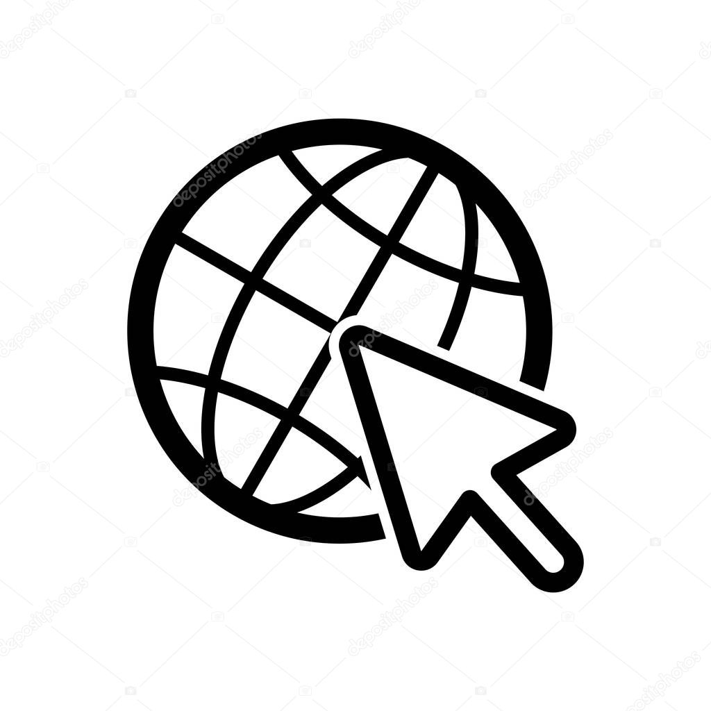 Globe and arrow icon
