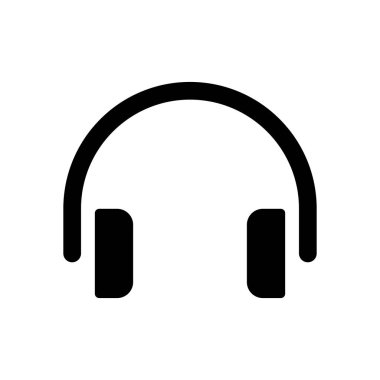 Beyaz arka plan basit kulaklık simgesini 