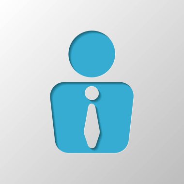 iş adamı simgesi. Kağıt tasarımı. Gölge ile düzenlenen sembolü