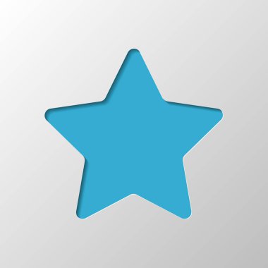 Yıldız simgesi. Kağıt tasarımı. Gölge ile düzenlenen sembolü