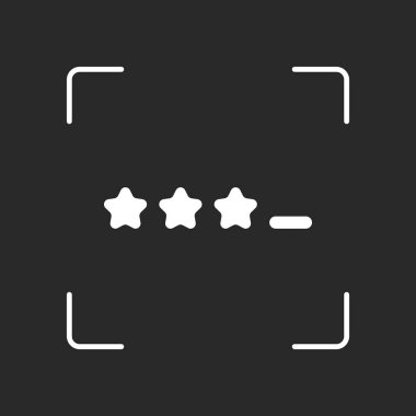 Pin kodu arabirim. Basit simgesi. Beyaz nesne kamera otomatik odaklama koyu arka plan üzerinde