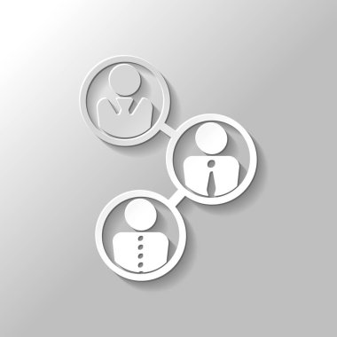 Office insanlar, takım. Kağıt tarzı ile gölge gri arka plan üzerinde