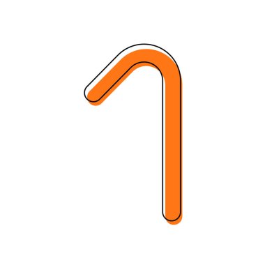 Bir numara, sayısal, basit bir mektup. İzole simge siyah ince dağılımı ve farklı katmanlarda doldurma taşındı turuncu oluşan. Beyaz arka plan