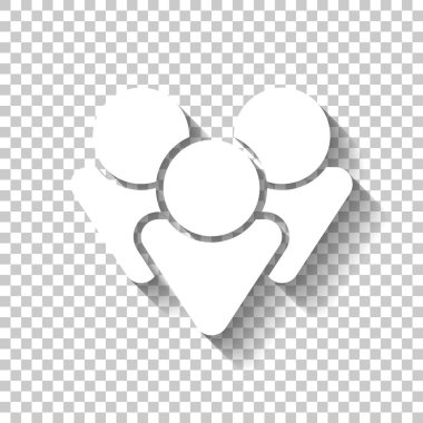 Takım Grup simgesi. Gölge şeffaf arka plan üzerinde beyaz simgesi