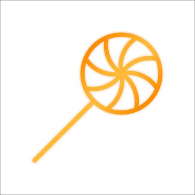 şeker simgesi. Portakal işareti beyaz arka plan üzerinde düşük ışık ile