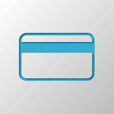 Basit kredi kartı simgesi. Kağıt tasarımı. Gölge ile düzenlenen sembolü