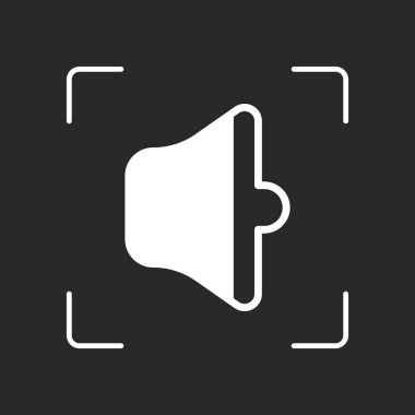 basit birim orta. Beyaz nesne kamera otomatik odaklama koyu arka plan üzerinde