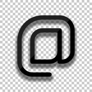 E-posta simgesi, Internet posta kutsal kişilerin resmi. Doğrusal, ince anahat. Saydam arka plan üzerinde yumuşak gölgeli siyah cam kutsal kişilerin resmi