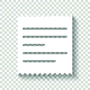 Alış irsaliyesi simgesi. Gölge şeffaf arka plan üzerinde beyaz simgesi