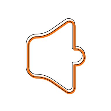 Basit birim sessiz. Doğrusal, ince anahat. İzole simge siyah ince dağılımı ve farklı katmanlarda doldurma taşındı turuncu oluşan. Beyaz arka plan