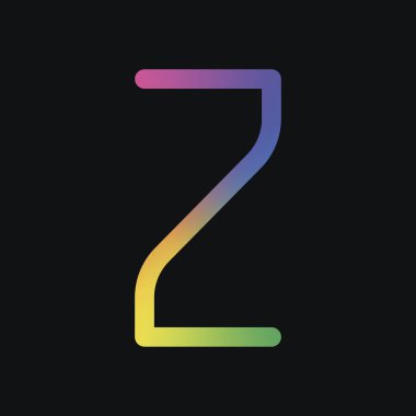 Sayı 2, rakamı, iki. Gökkuşağı rengi ve koyu arka plan