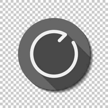 Basit oklar, güncelleştirmek, yeniden, saat yönünde. Gezinti simgesi. Basit ok, geriye doğru. Gezinti simgesi. Doğrusal sembolü ile ince bir çizgi. Bir çizgi stili. Saydam arka plan üzerinde bir dairede uzun gölge beyaz düz simgesi. Rozet veya etiket stili