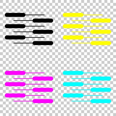 Çift piyano klavye simgesi. Düet. Rekabet, dikey görünüm. Cmyk simgeleri şeffaf arka plan üzerinde renkli dizi.