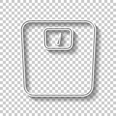 siluet veya ağırlık, basit anahat simgesi. Gölge şeffaf arka plan üzerinde beyaz anahat işaretiyle