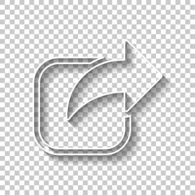 Pay kutsal kişilerin resmi. Ok ve kare. Gölge şeffaf arka plan üzerinde beyaz anahat işaretiyle