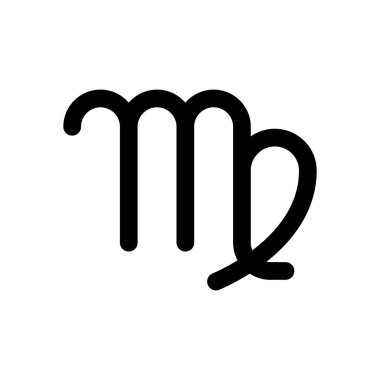 Astrolojik işaret. Başak basit simgesi. Beyaz arka planda siyah