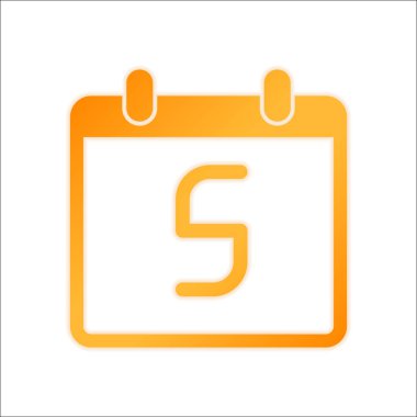 5 gün, basit simgesi ile takvim. Portakal işareti beyaz arka plan üzerinde düşük ışık ile