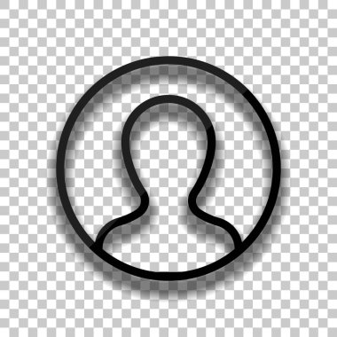 Profil, kişi bir dairede. Saydam arka plan üzerinde yumuşak gölgeli siyah cam kutsal kişilerin resmi