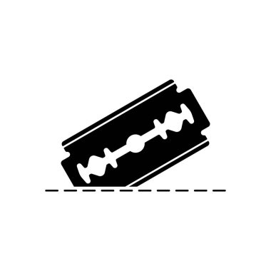 jilet ve kesme hattı. basit simgesi