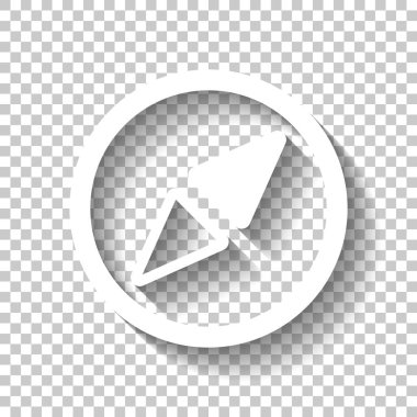 Basit pusula simgesini. Gölge şeffaf arka plan üzerinde beyaz simgesi