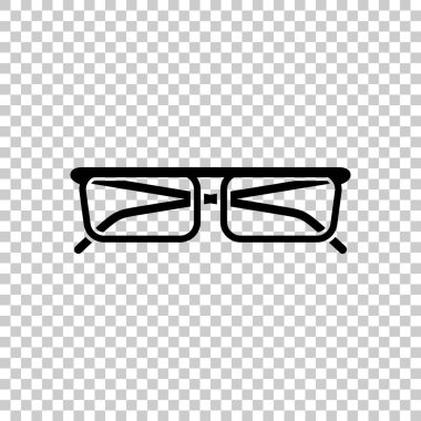 gözlük simgesi. Saydam arka plan üzerinde siyah simgesi.