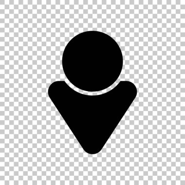 Basit erkek sembolü. Adam simgesi. Saydam arka plan üzerinde.