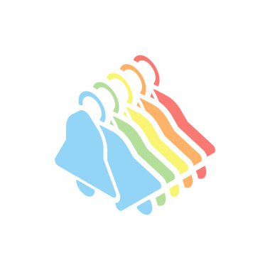 Noel zil simgesini. Beyaz arka plan üzerinde renkli izometrik simgeler yığını