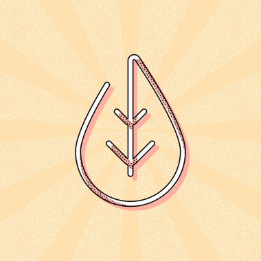 Basit yaprak. Doğrusal simgesi, ince anahat. Retro Vintage tipografi ofset baskı etkisi ile. Çizgi roman pop sanat arka plan ile nokta poster