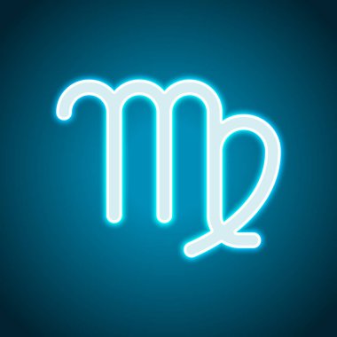 Astrolojik işaret. Başak basit simgesi. Neon tarzı. Işık dekorasyon simgesi. Parlak elektrik sembolü