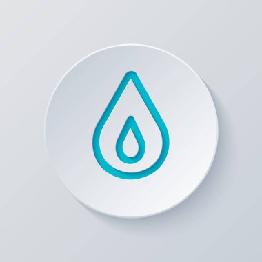 alev ateş. basit siluet. Gri ve mavi katmanları ile daire kes. Kağıt tarzı