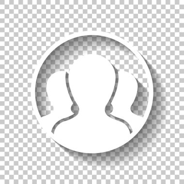 Daire, kaç kişi takımı. Gölge şeffaf arka plan üzerinde beyaz simgesi