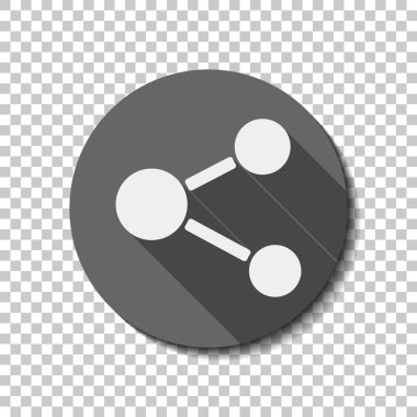 Basit pay kutsal kişilerin resmi. Saydam arka plan üzerinde bir dairede uzun gölge beyaz düz simgesi. Rozet veya etiket stili