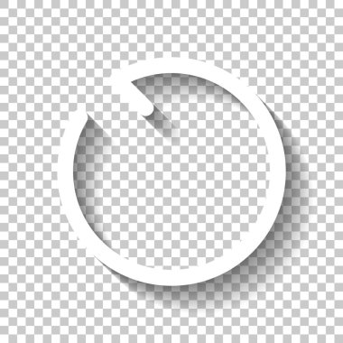 Basit oklar, güncelleştirmek, yeniden, saat yönünün tersine. Gezinti simgesi. Basit ok, geriye doğru. Gezinti simgesi. Doğrusal sembolü ile ince bir çizgi. Bir çizgi stili. Gölge şeffaf arka plan üzerinde beyaz simgesi