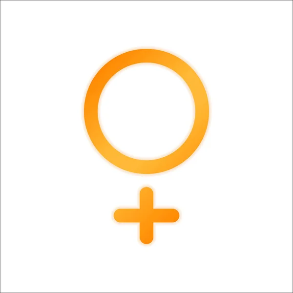 Gender Symbol Linear Symbol Simple Women Icon Orange Sign Low — Stock Vector