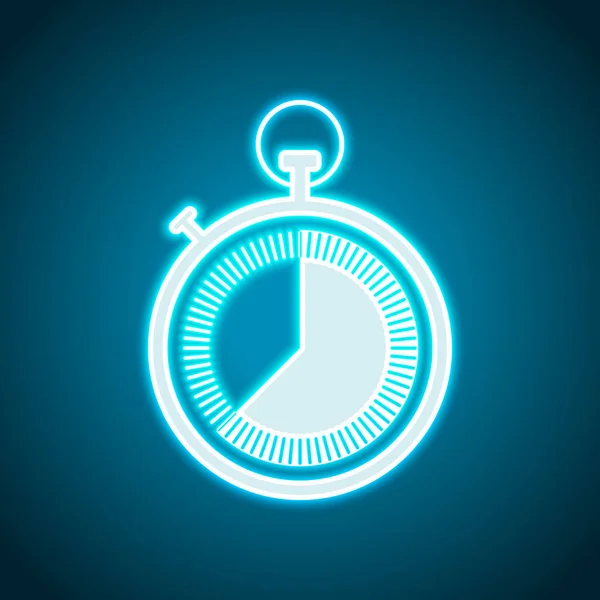 Χρονόμετρο Απλή Εικόνα Νέον Στυλ Ελαφριά Διακόσμηση Εικονίδιο Φωτεινό Σύμβολο — Διανυσματικό Αρχείο