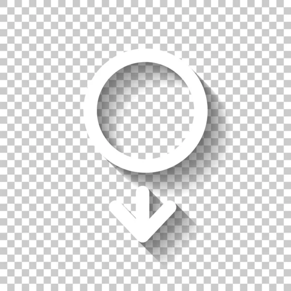 Symbole Genre Symbole Linéaire Icône Homme Simple Icône Blanche Avec — Image vectorielle