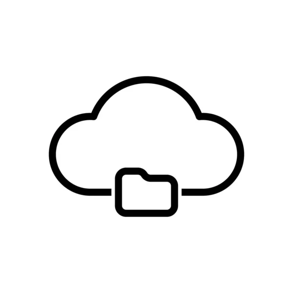 Outline Simple Cloud Folder Linear Symbol Thin Outline — Stock Vector