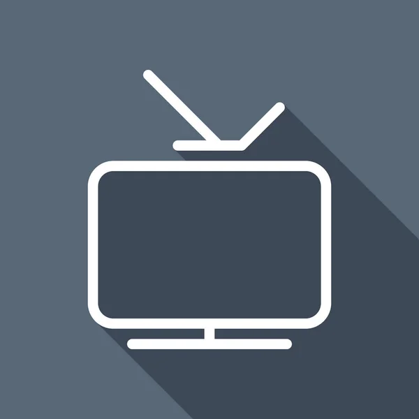 Smart Télévision Analogique Icône Contour Linéaire Des Médias Icône Plate — Image vectorielle