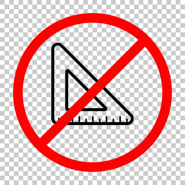 Triángulo Simple Regla Permitido Objeto Negro Señal Advertencia Roja Con — Archivo Imágenes Vectoriales
