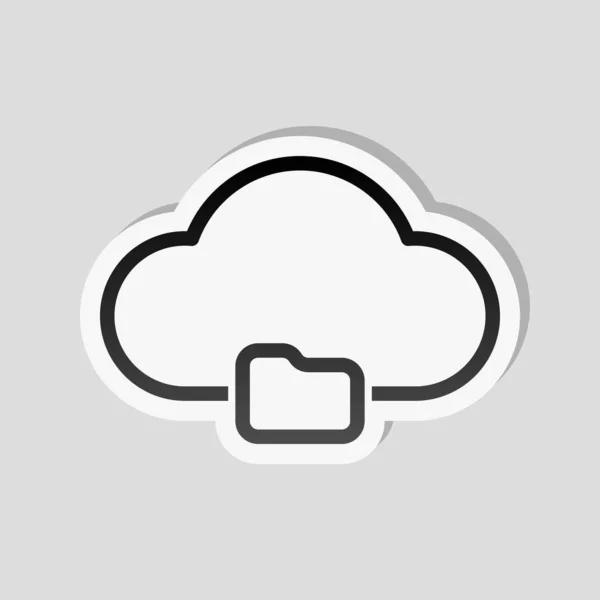 Απλή Σύννεφο Διάρθρωσης Και Φάκελο Γραμμικό Σύμβολο Λεπτό Περίγραμμα Στυλ — Διανυσματικό Αρχείο